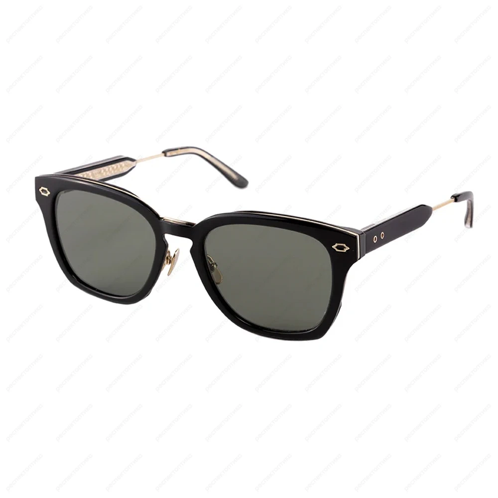 LEISURE SOCIETY Stresa Sun Black / 18K Gold (Green Lenses)