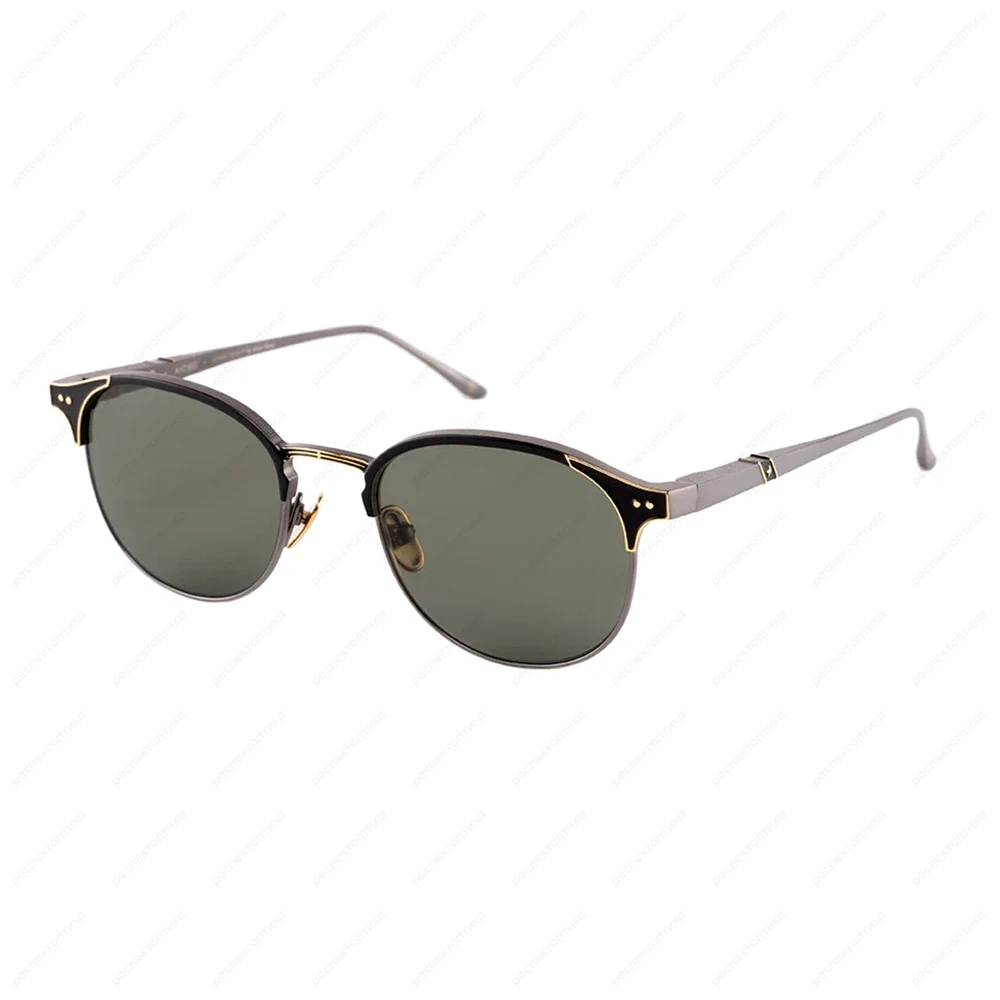 LEISURE SOCIETY Antibes Ruthenium / 24K Gold (Green Lens)